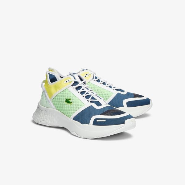 Lacoste Court-Drive Vantage Citrus-Pop Textile Sneakers - Tenisky Pánské Tmavě Blankyt / Bílé | CZ-q